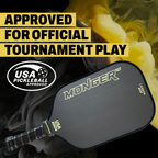 Monger 16mm Carbon Power Pro Thermoformed Gen 2 T700 Toray Carbon Fiber 16mm Pickleball Paddle White “Free Cover”