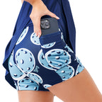PB Drop Pleat Skort Navy with Double Bounce