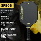 Monger 16mm Carbon Power Pro Gen 2 Thermoformed T700 Toray Carbon Fiber Pickleball Paddle Gold “Free Cover”