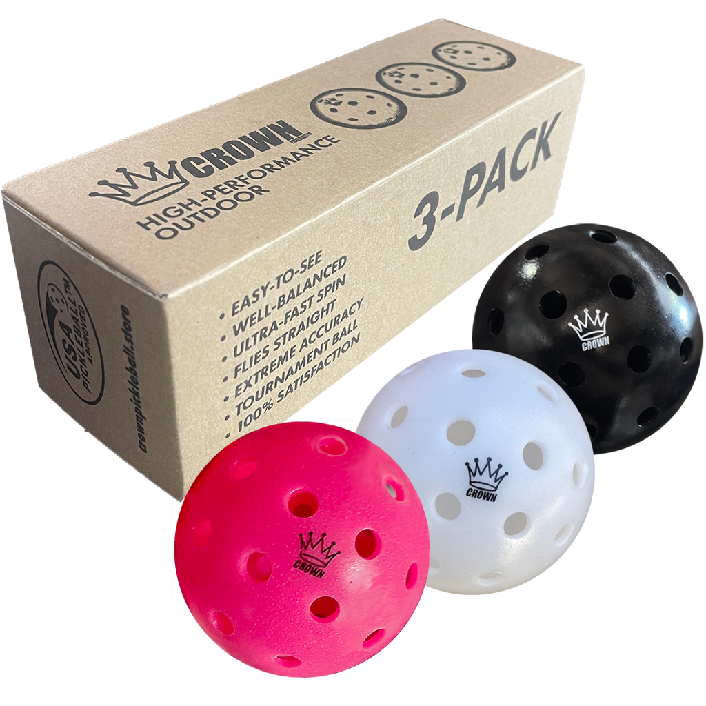 CROWN PICKLEBALL - High-Performance NEAPOLITAN OUTDOOR Pickleballs  - RETAIL (102-PACK PINK, COCONUT, BLACKBERRY)