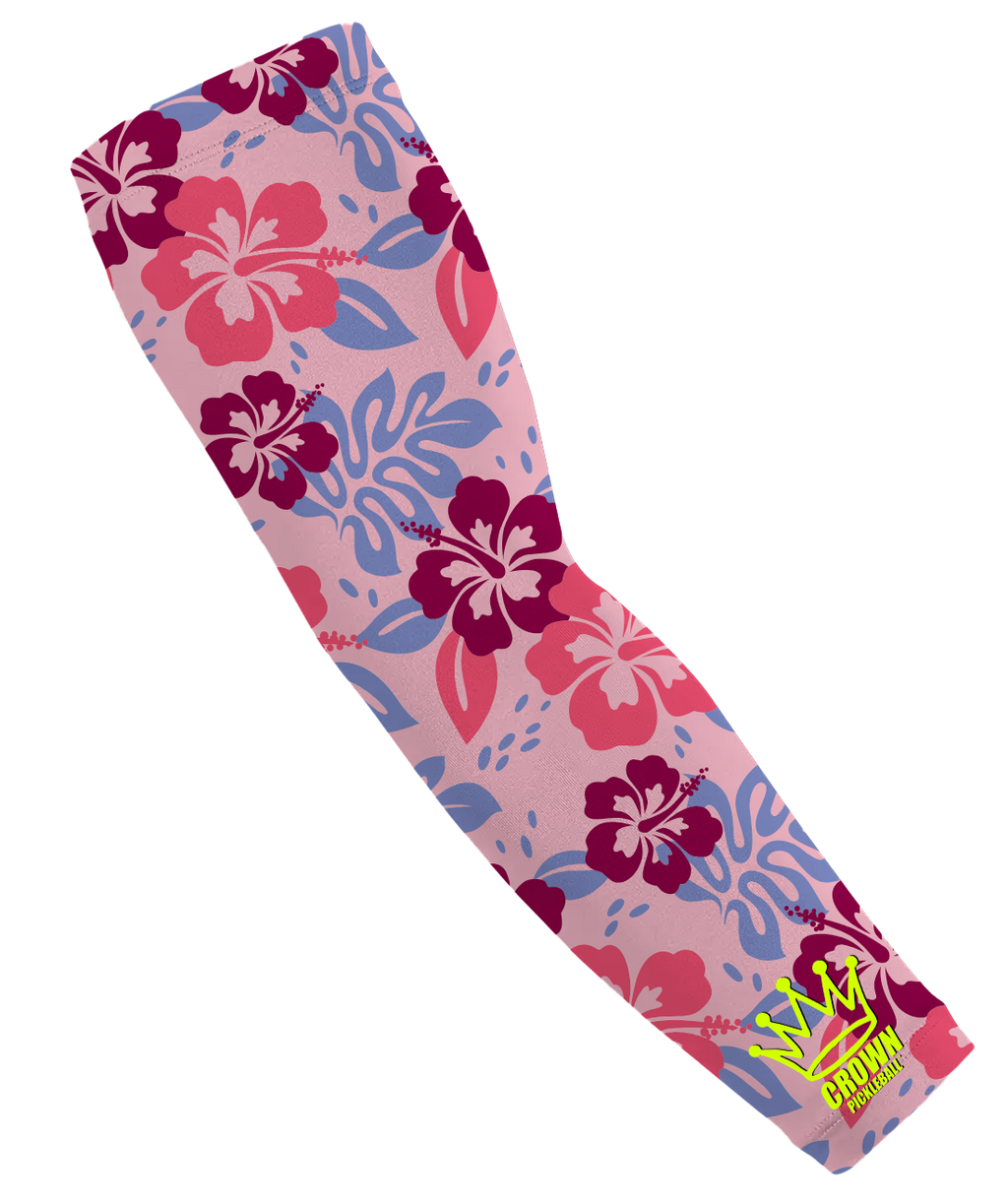 CROWN PICKLEBALL - SLEEVE - BUBBLE GUM TROPICS (Pink/Maroon)