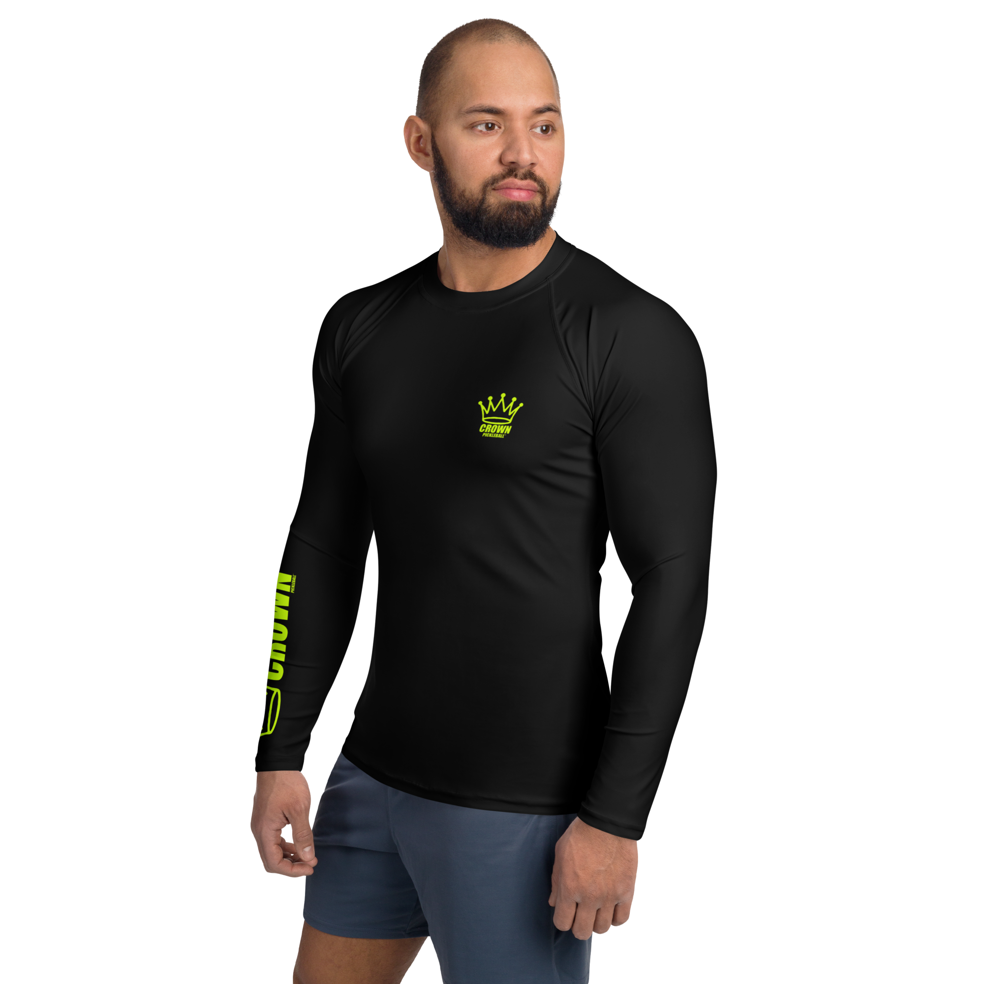 CROWN PICKLEBALL - Men's Tourney Sleeve Shirt (Black)