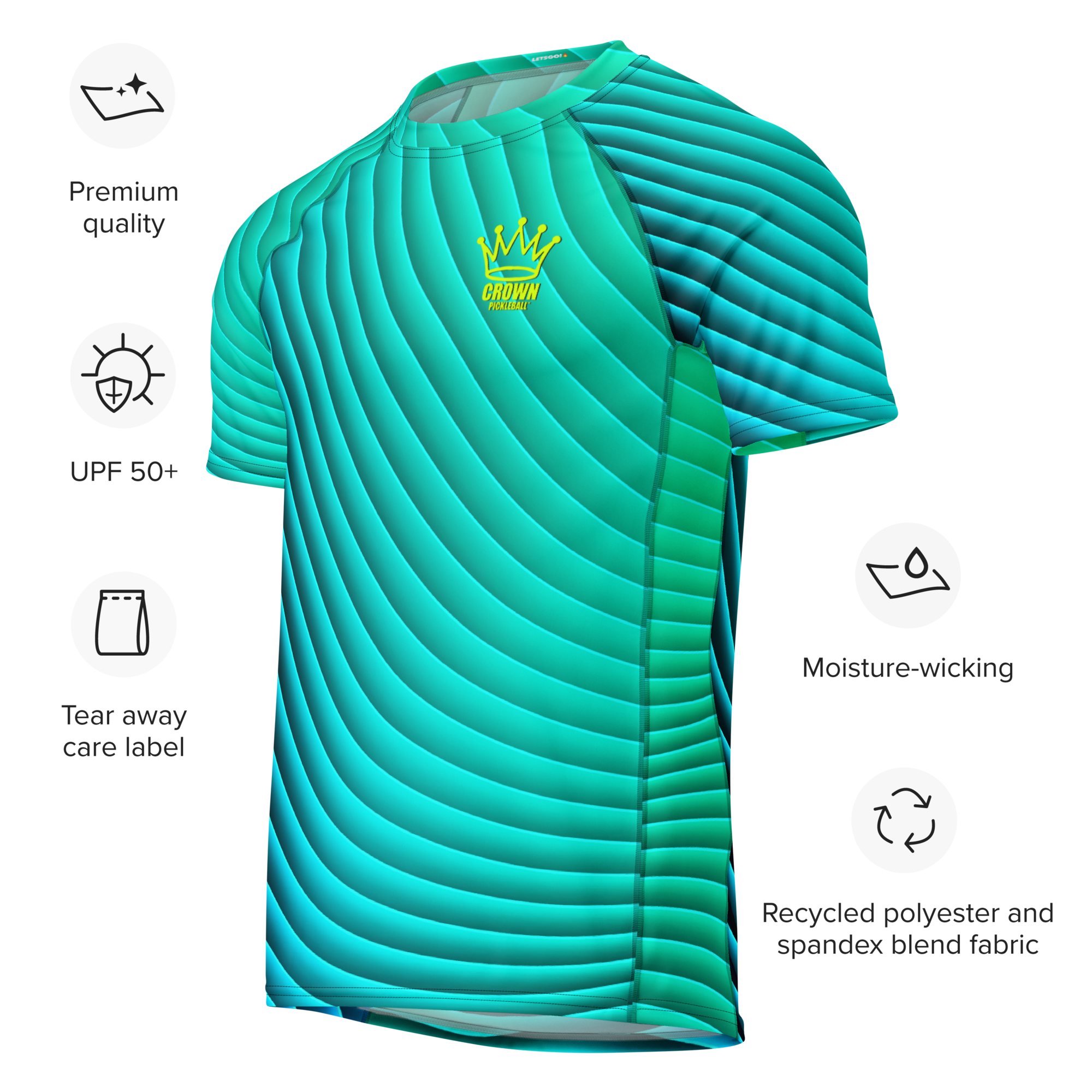 CROWN PICKLEBALL - Men's Tourney Shirt (Turquoise)
