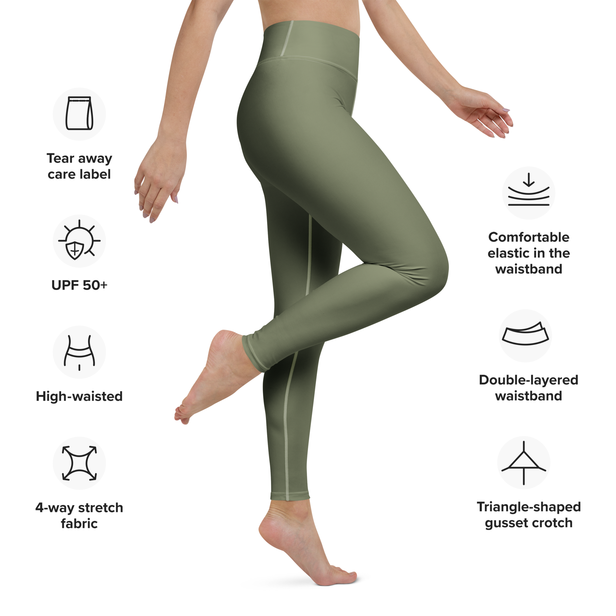 CROWN PICKLEBALL - High-performance Leggings (Olive)